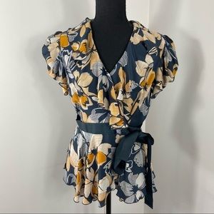 Anthropologie Anna Sui silk wrap blouse